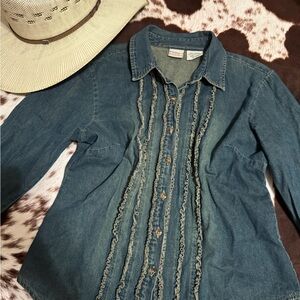 Blue Denim Button-Up Shirt